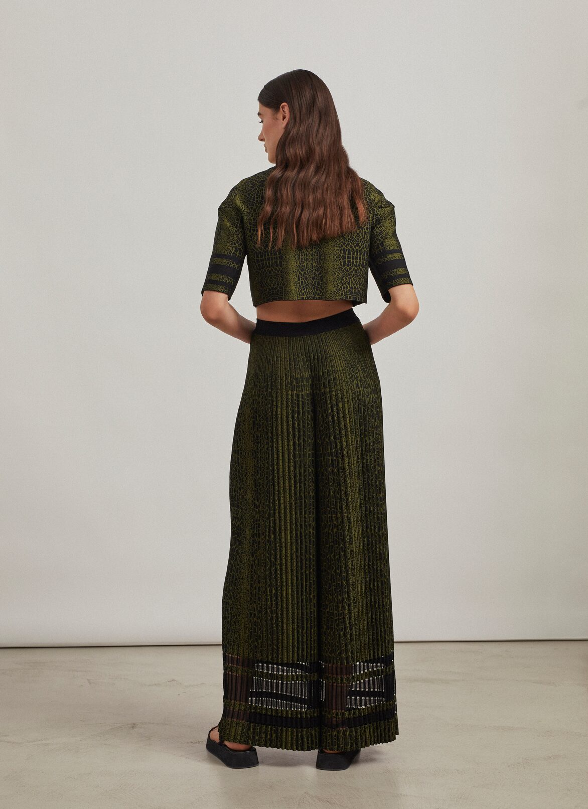 Cardigan ALAÏA BLACK/GREEN CARDIGAN